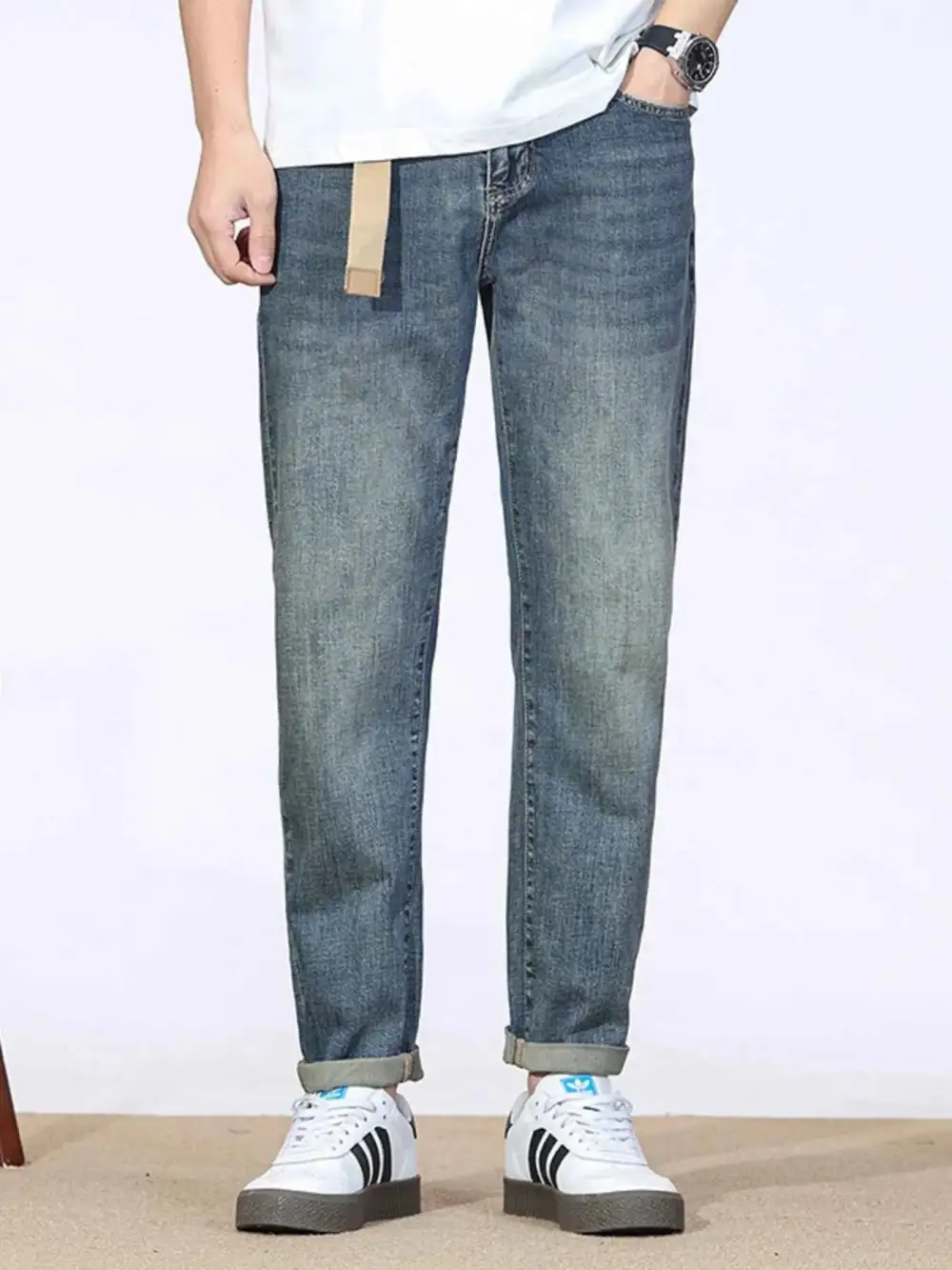 Relaxed Wash Straight Leg Jeans