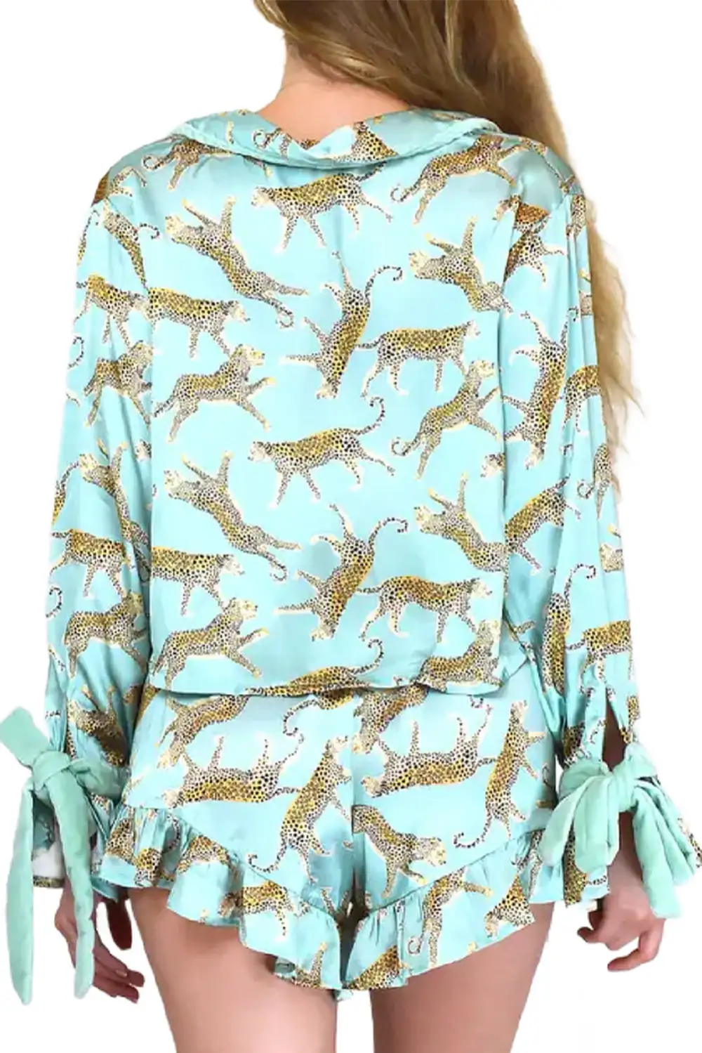 Animal Print Satin Feel Pajama Set