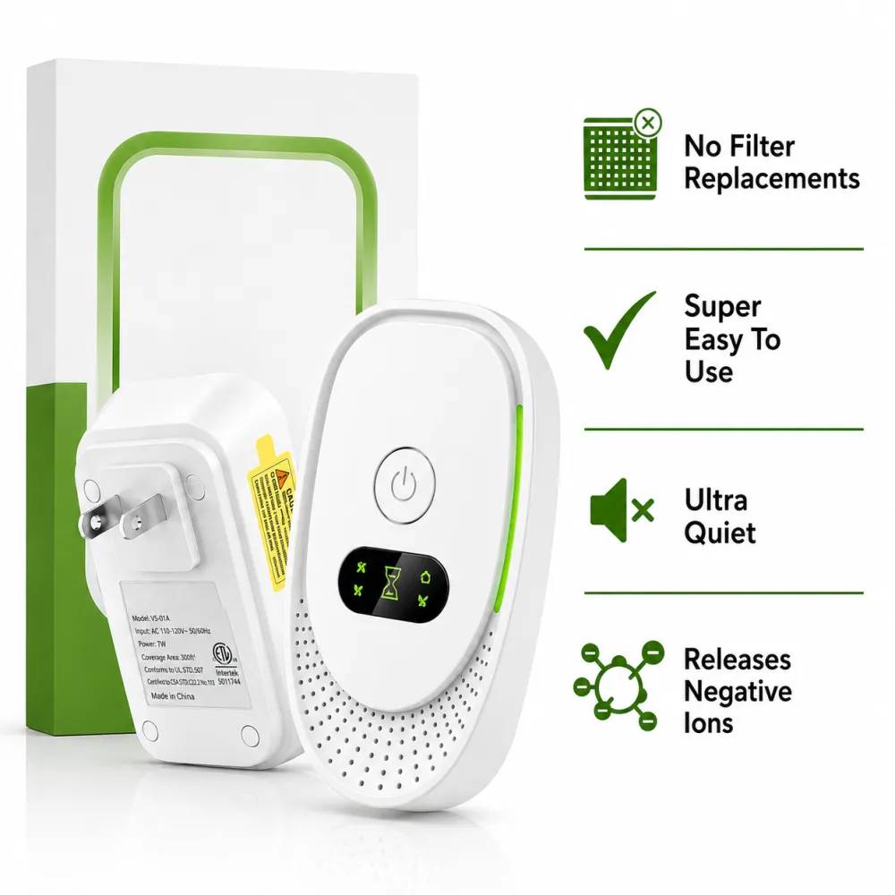 Hospital Grade Plug-In Air Ionizer For Fresher, Cleaner-Feeling Indoor Air