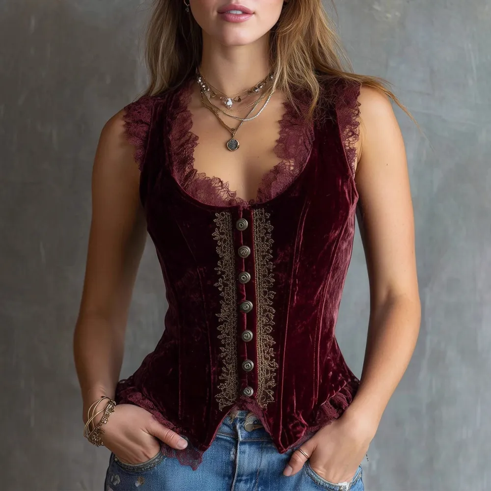 Tank Top Lace V Neck Tank Top