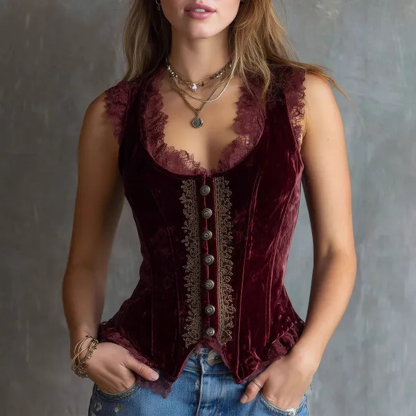 Tank Top Lace V Neck Tank Top