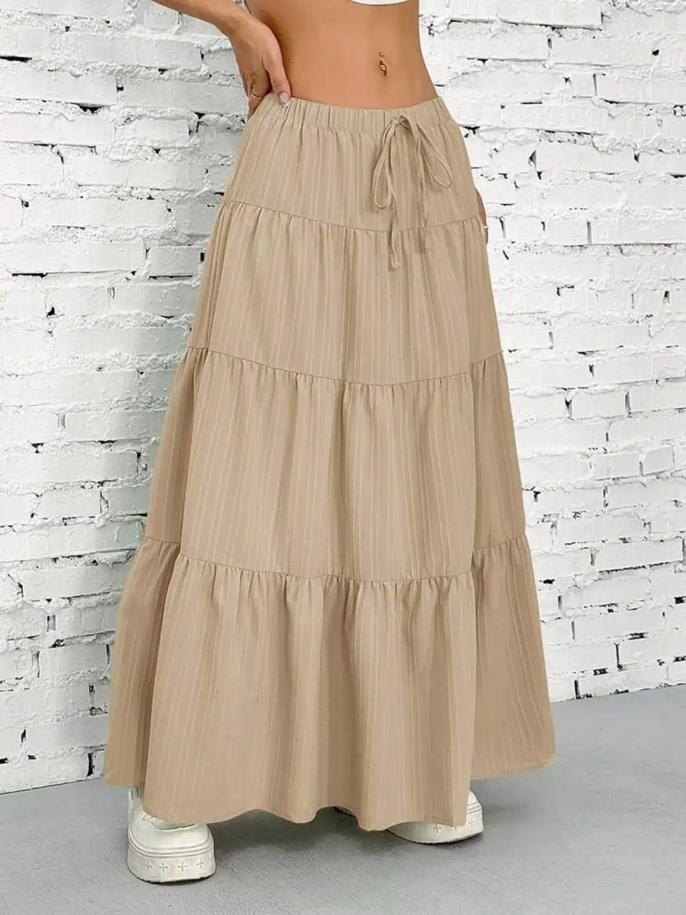 Modern Tiered Flowy Maxi Skirt