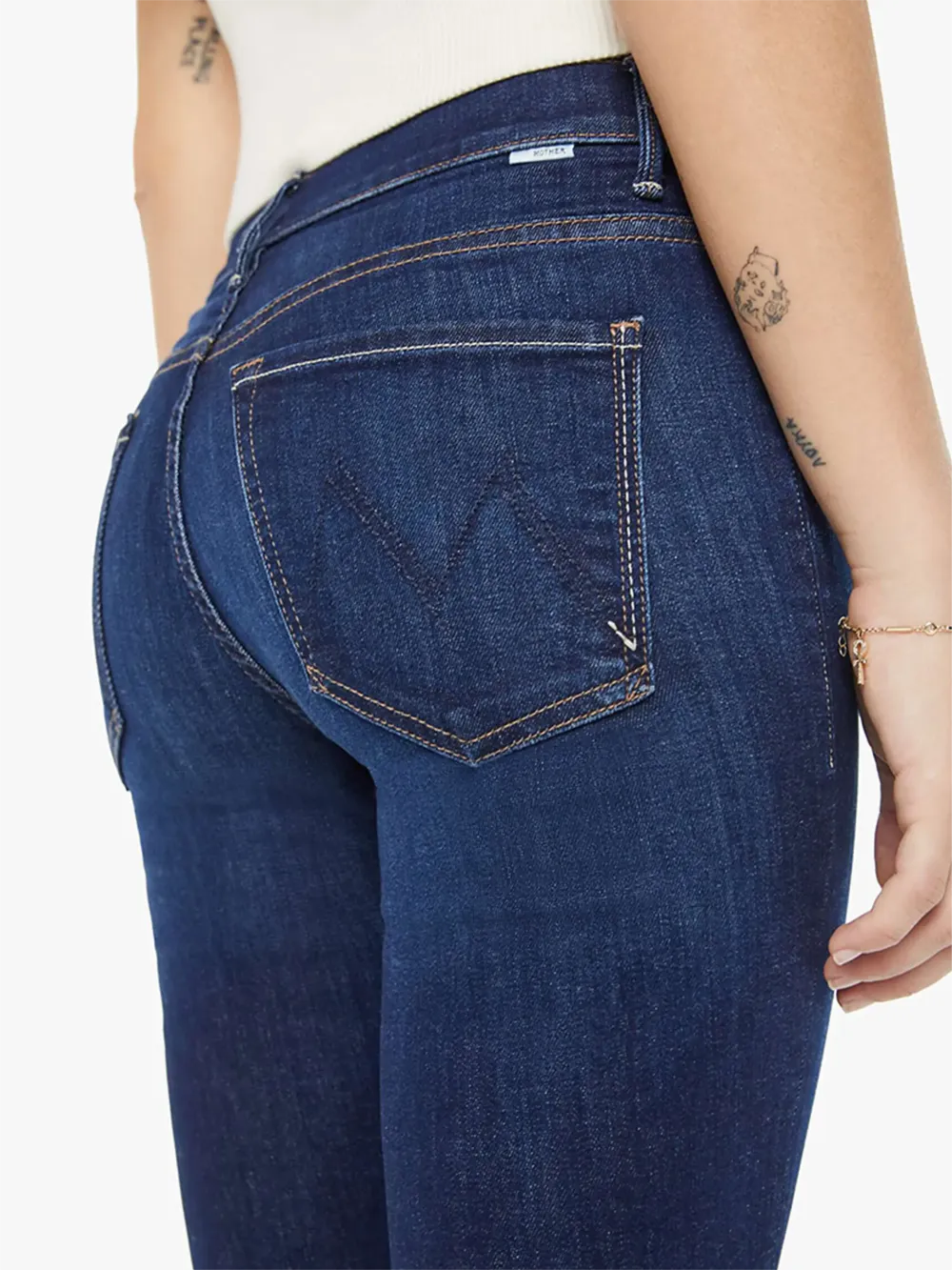 High Rise Straight Leg Destructed Jeans