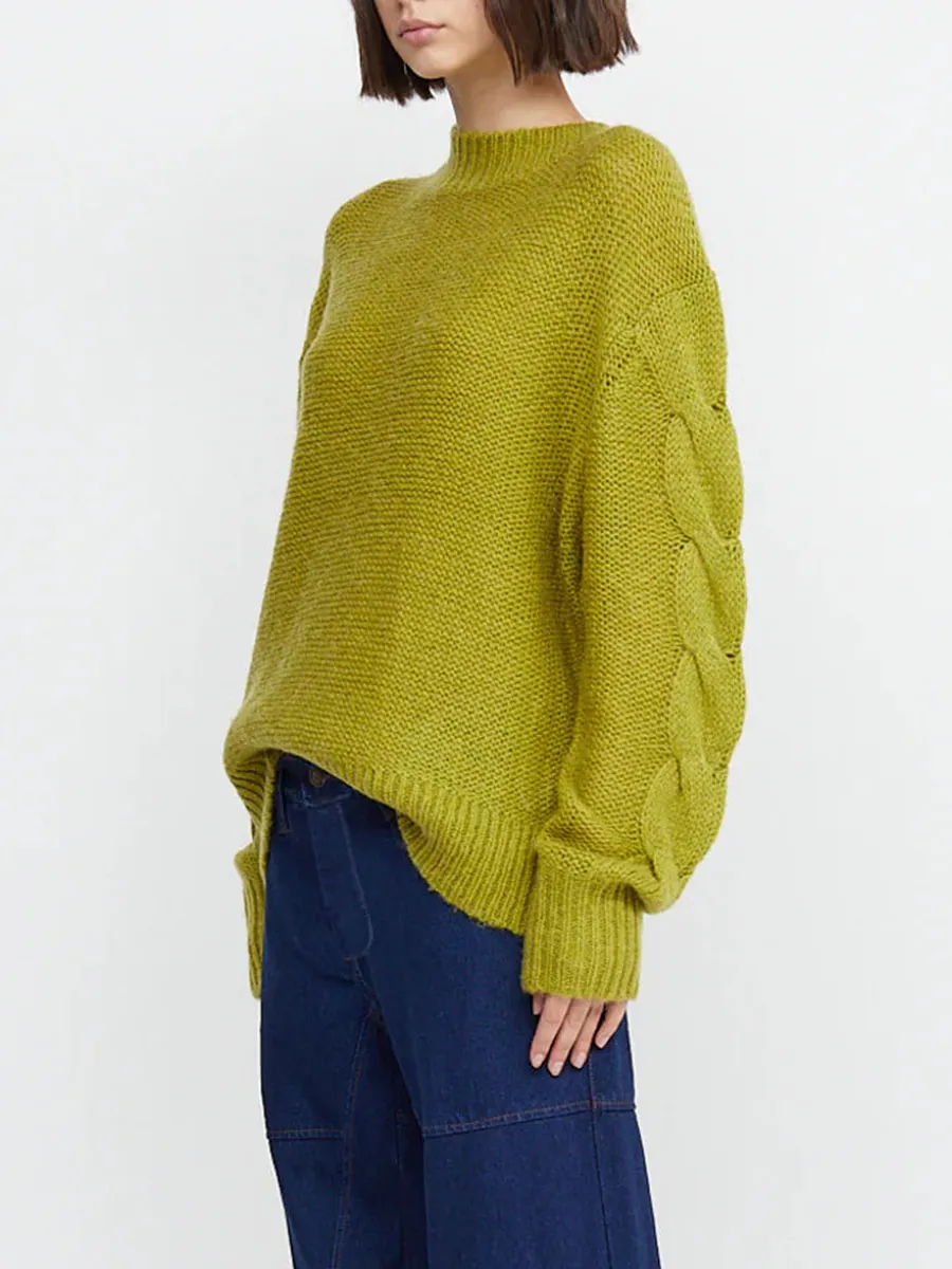 Olive Green Chunky Knit Sweater