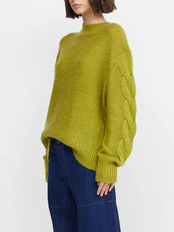 Olive Green Chunky Knit Sweater