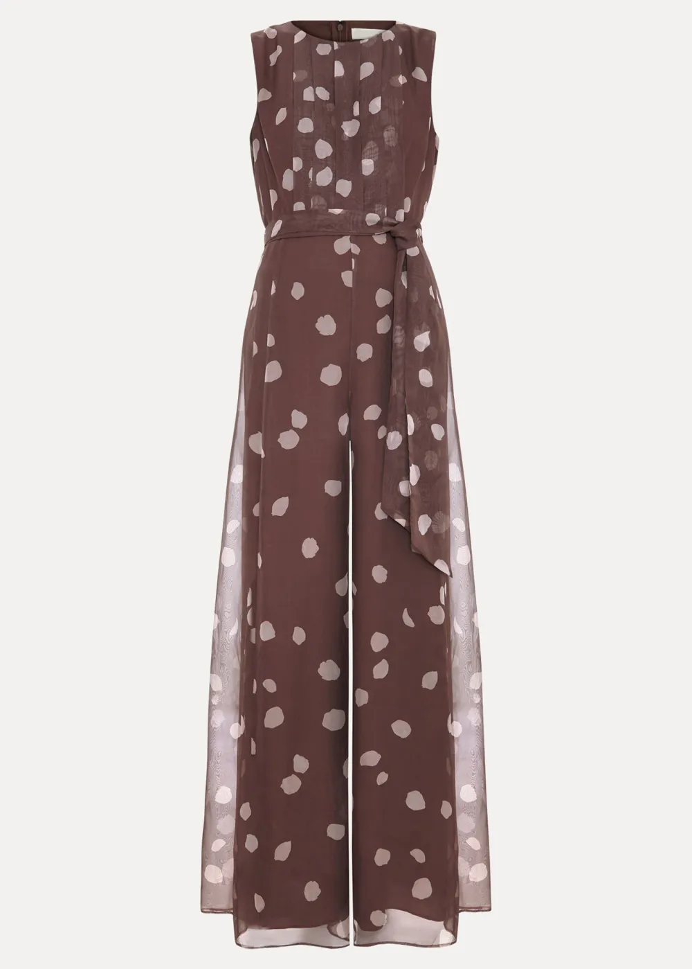 Soft Polka Dot Art Style Round Neck Sleeveless Dress