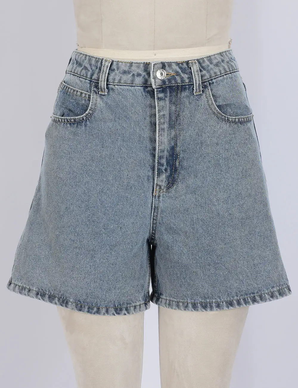 Casual Basic Jeans Wide Leg Denim Shorts