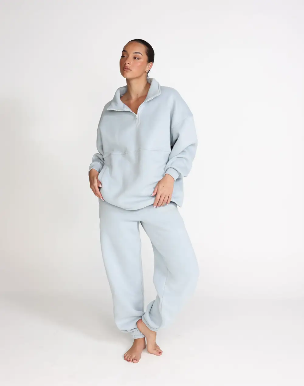 Remy Quarter Zip Jumper (Baby Blue)