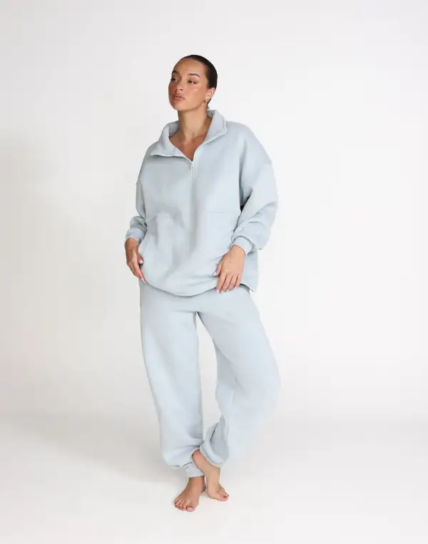 Remy Quarter Zip Jumper (Baby Blue)