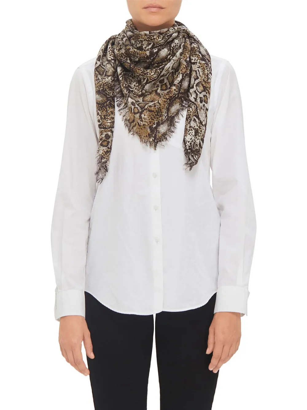 Red Ethnic Printed Square Scarf