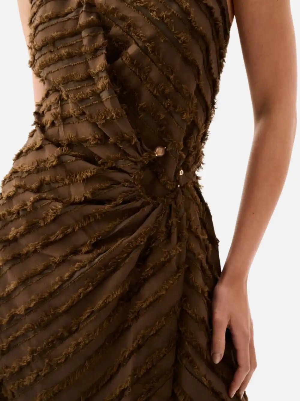 Texture Halter Neck Mini Dress