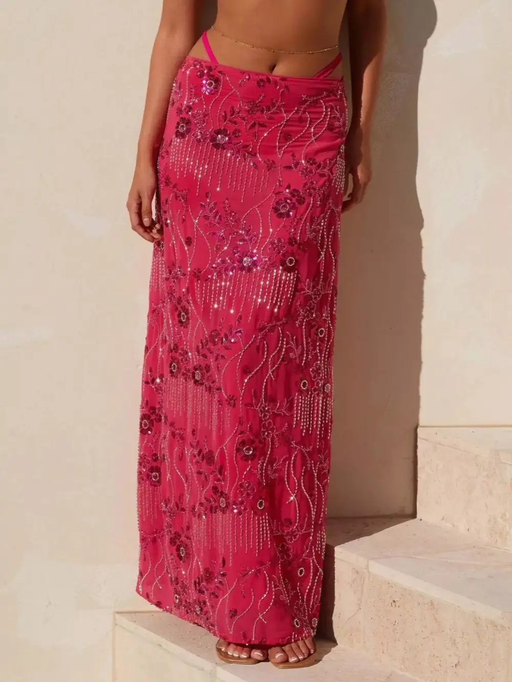 Soft Lace Sequined Skirt