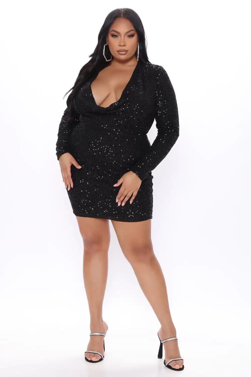 Keep Shining Sequin Mini Dress - Black