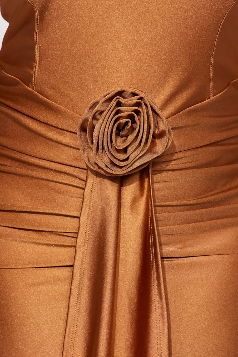 Claire Ruched Maxi Dress - Mocha