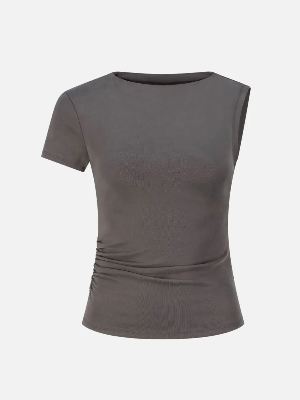 Side Ruched One Sleeve Top