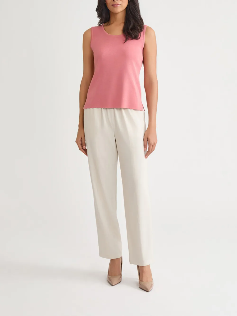Solid Color Round Neck Vest
