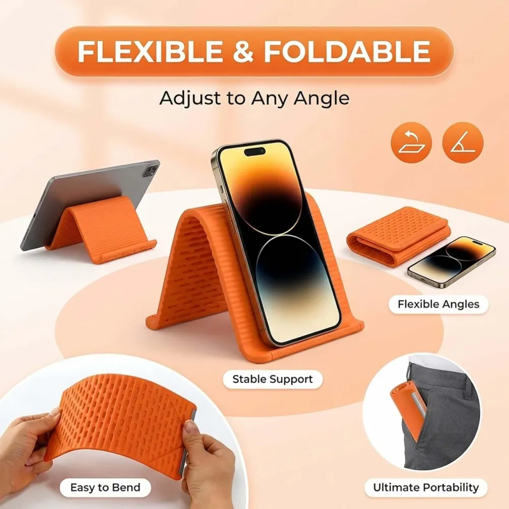 Portable Foldable Silicone Aluminum Phone Holder