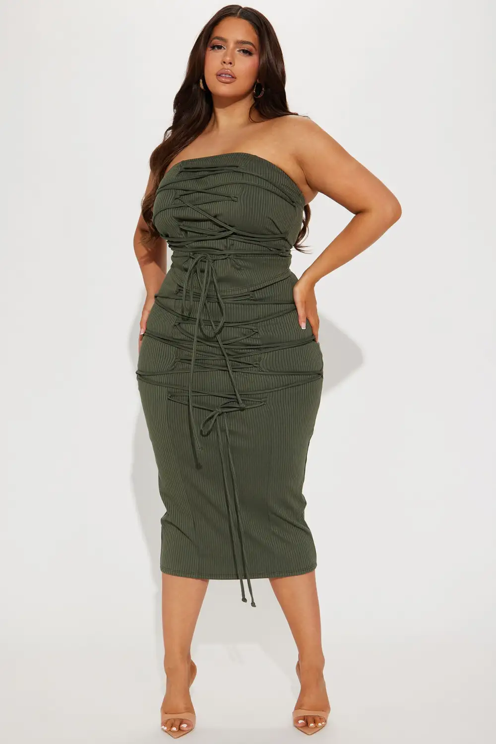 Mayra Midi Skirt Set  - Olive
