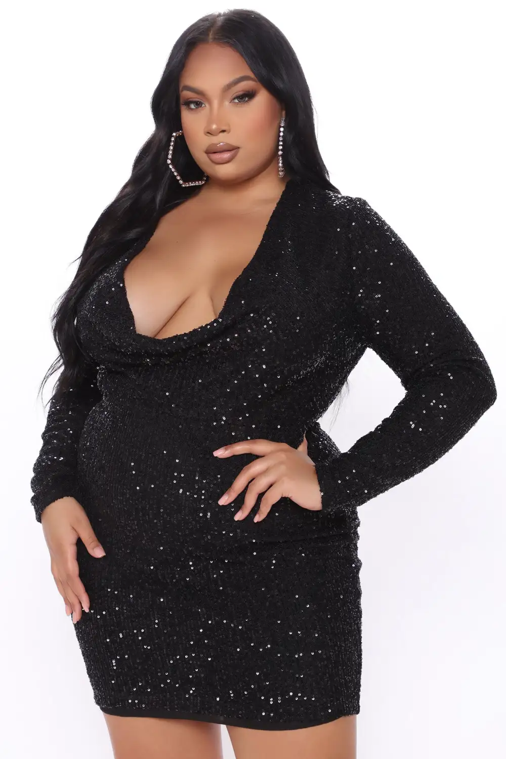 Keep Shining Sequin Mini Dress - Black