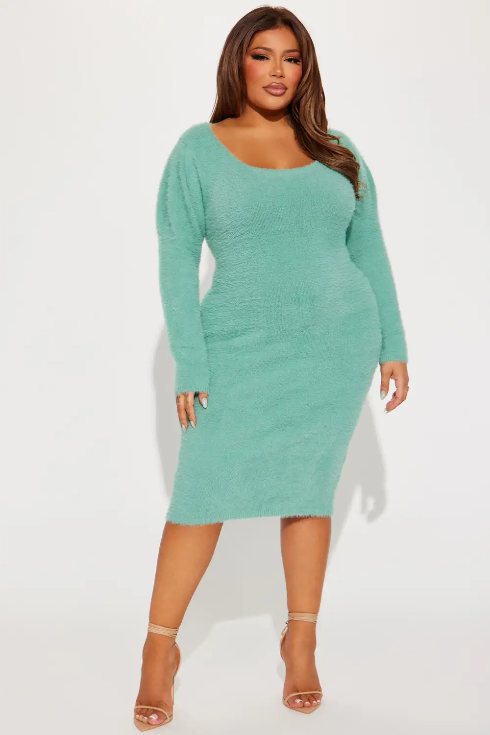 Brenna Sweater Midi Dress - Sage