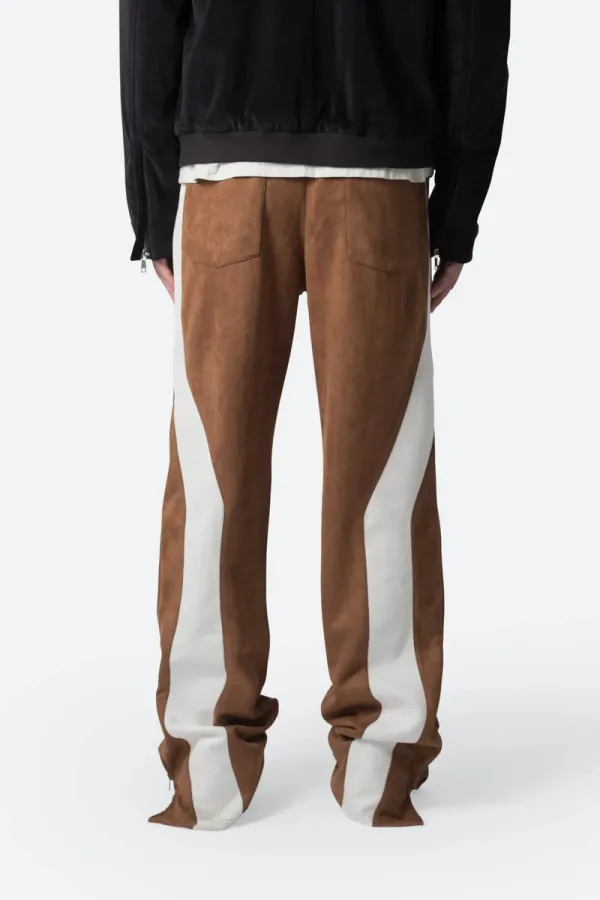 BROWN ELASTIC WAIST WIDE LEG PANTS