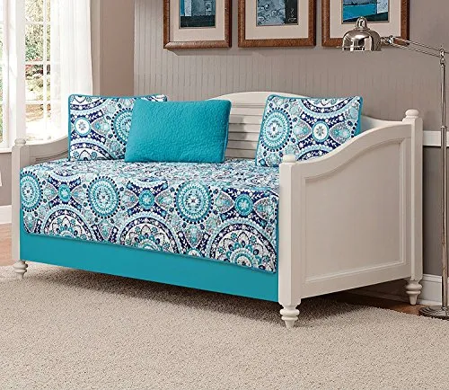 (Store Closing Sale) Day Bed Cover Modern Reversible 5 PC