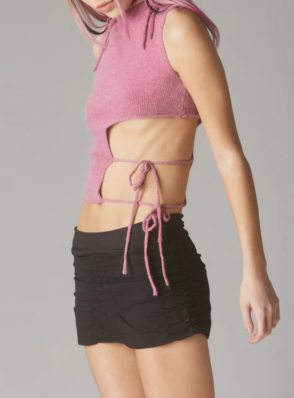 High Neck Pink Top