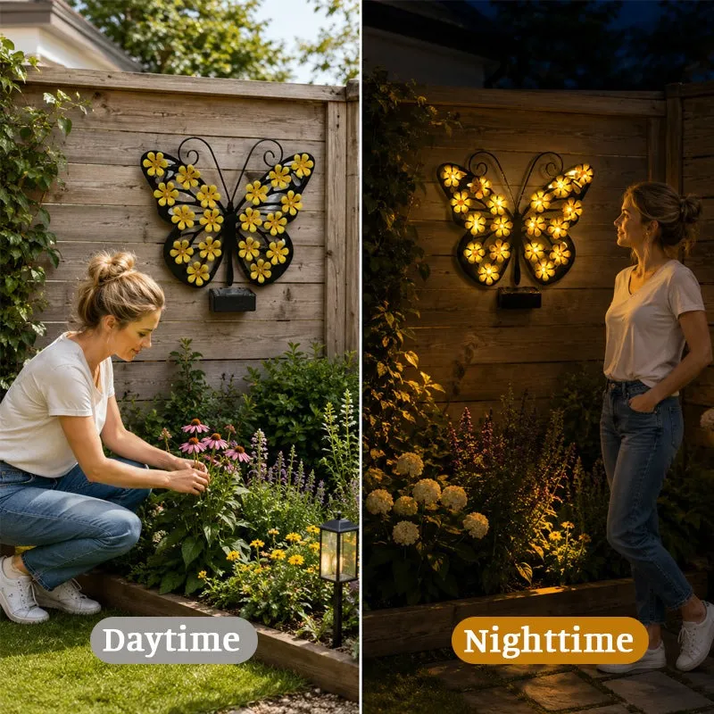 Solar Outdoor Butterfly Wall Light