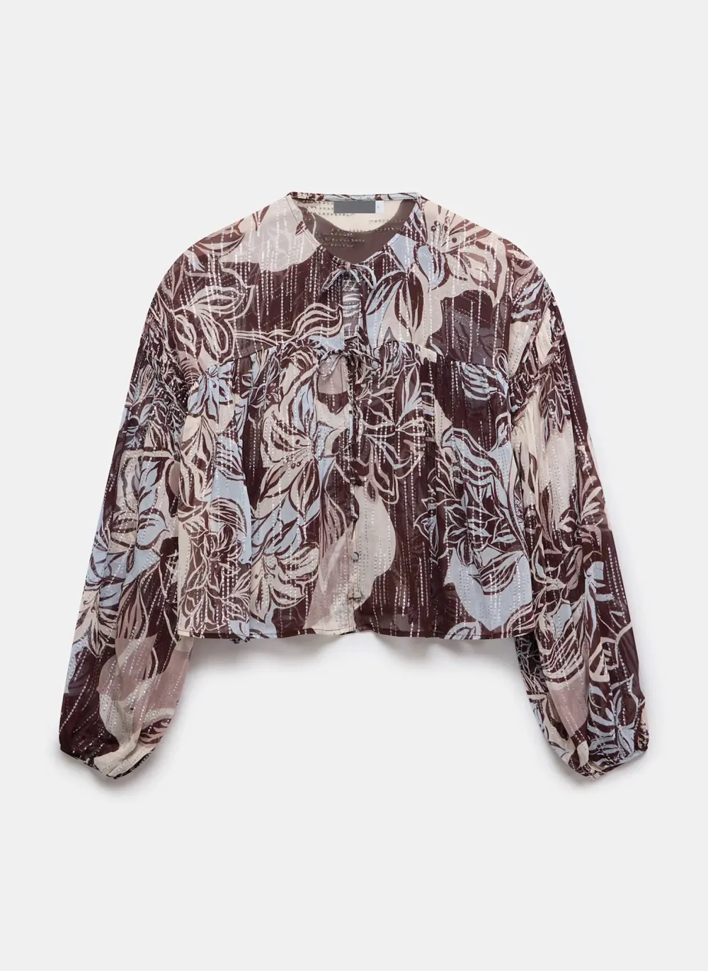 Casual Style Brown Floral Print Blouse