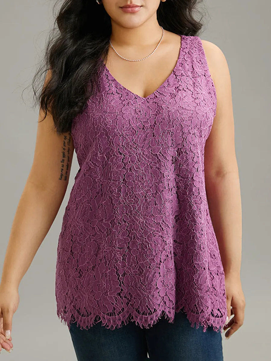 V-neck lace top