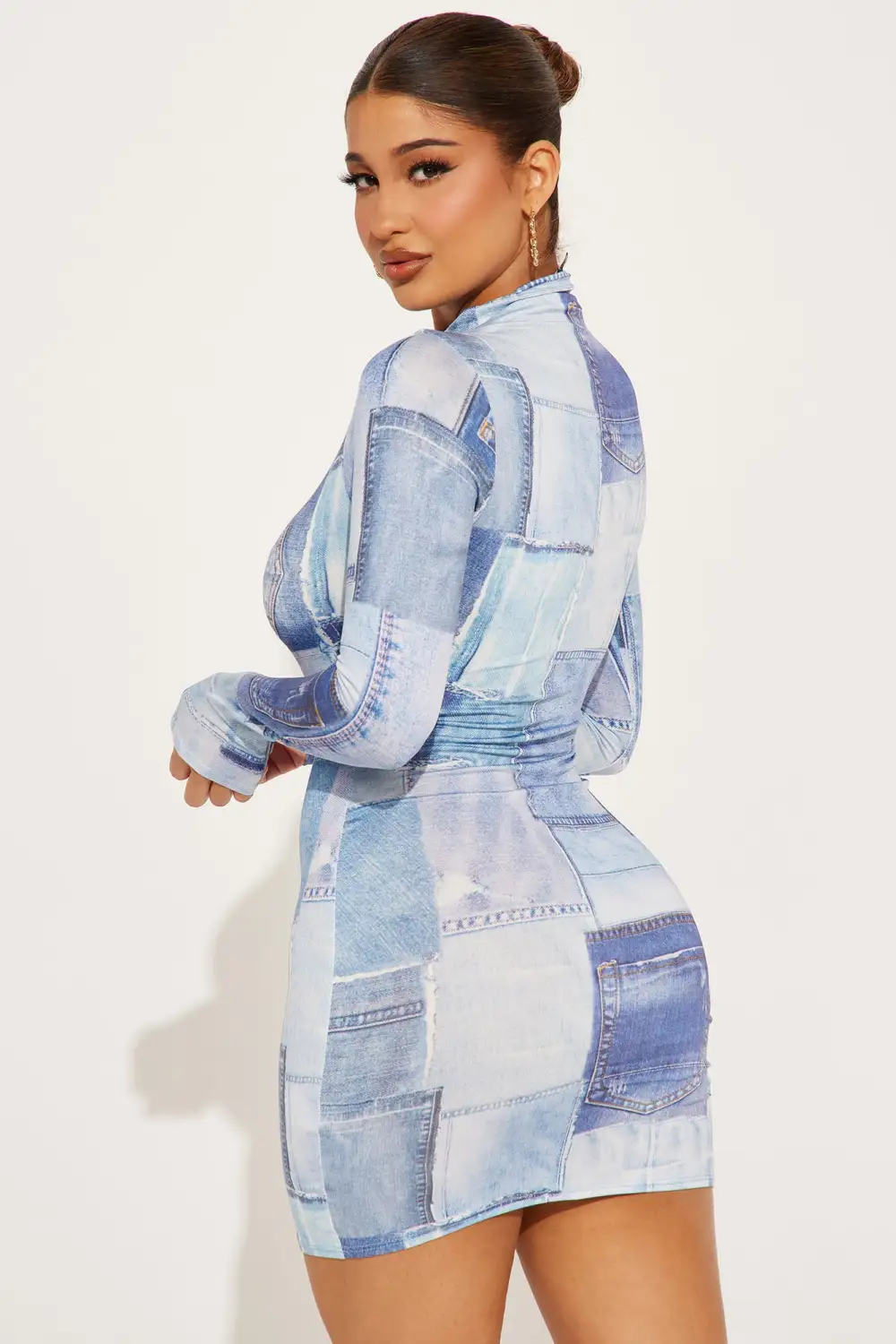Denim Demeanor Mini Dress - Denim