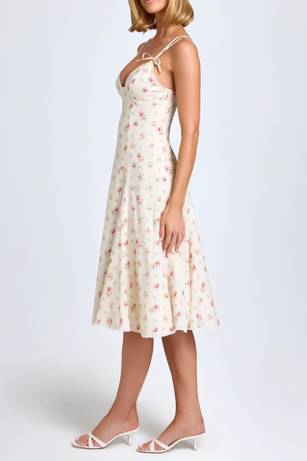 Pure Cotton Breathable Girly Bowknot Ladies Dress