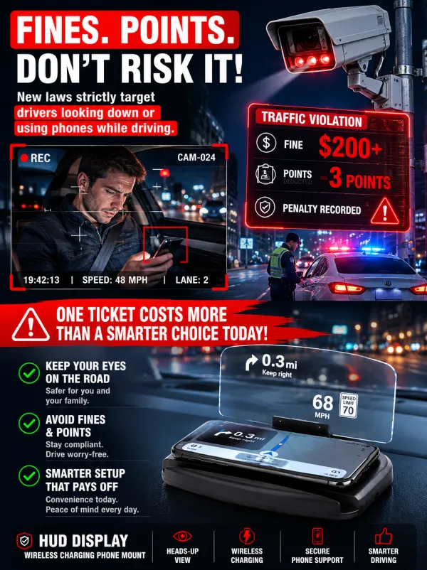 Multifunctional Head-Up Display - Wireless Automatic Charging