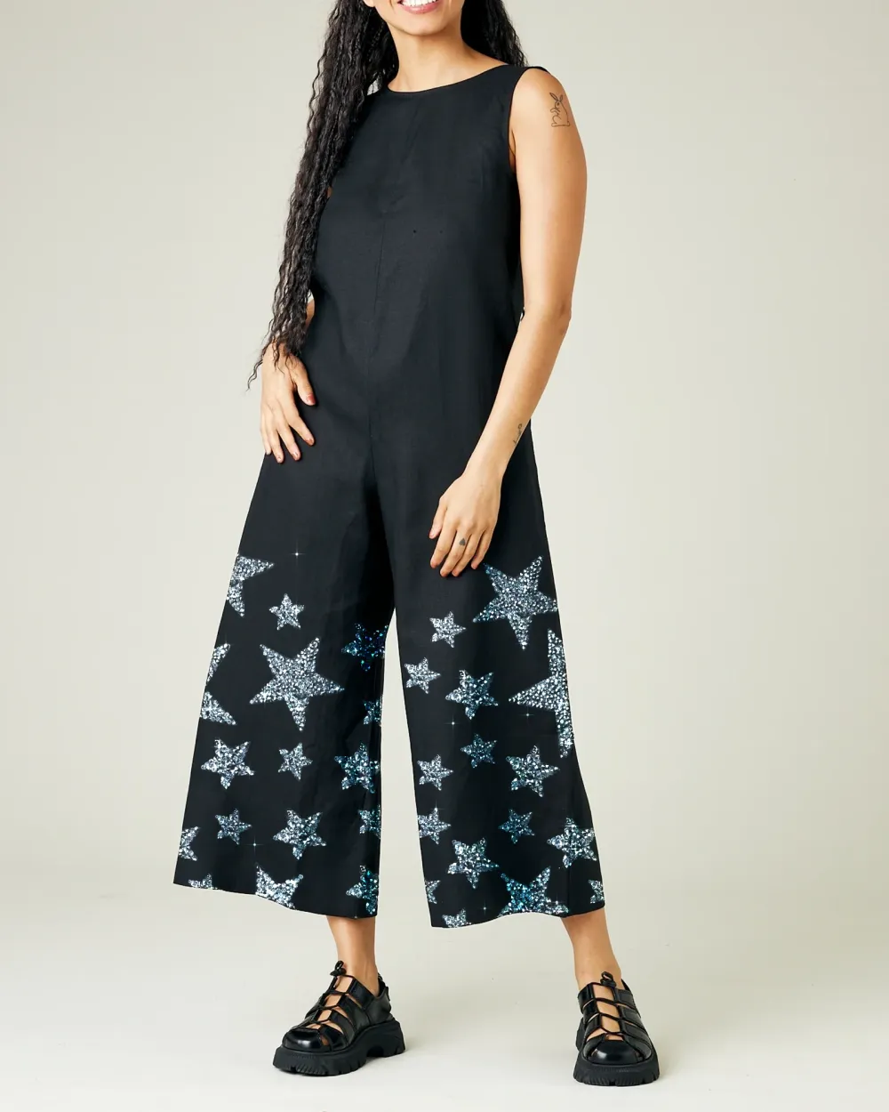BLACK LINEN JUMPSUIT
