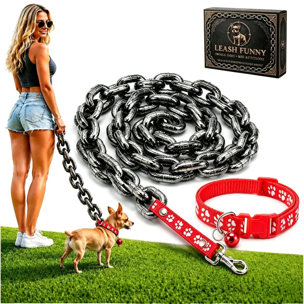 Funny Pet Simulation Thick Iron Chain with Collar