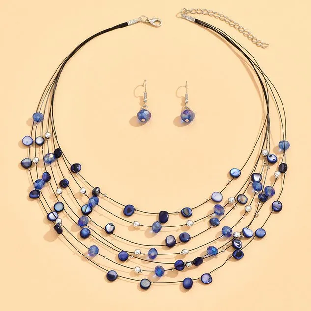 Crystal Earrings Beading Layer Sets