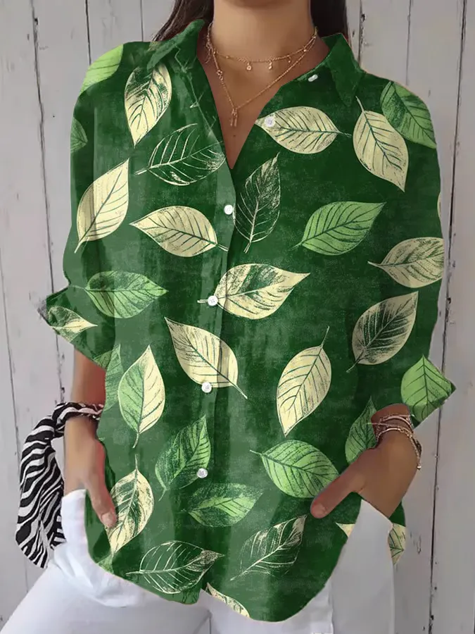 Women's Leaf Printing Shirt