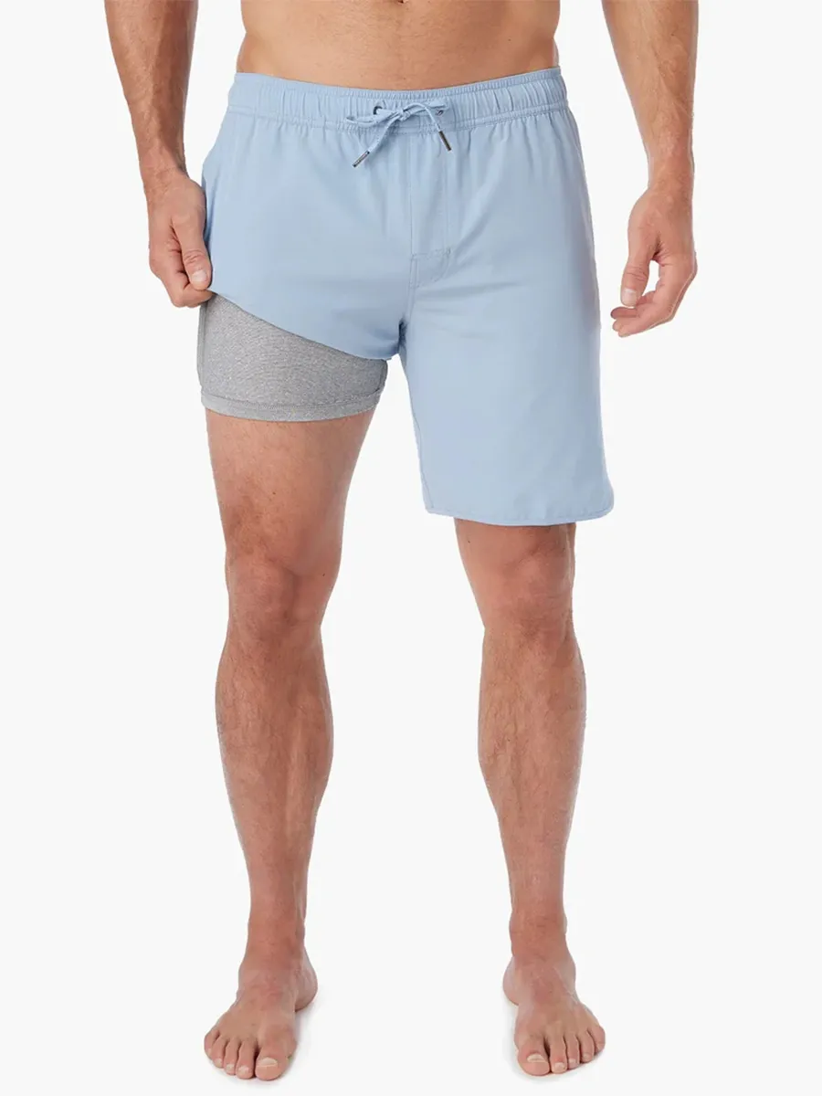 Men's solid color beach shorts