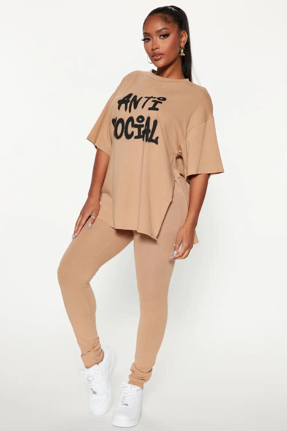 The Anti Social Legging Set - Taupe