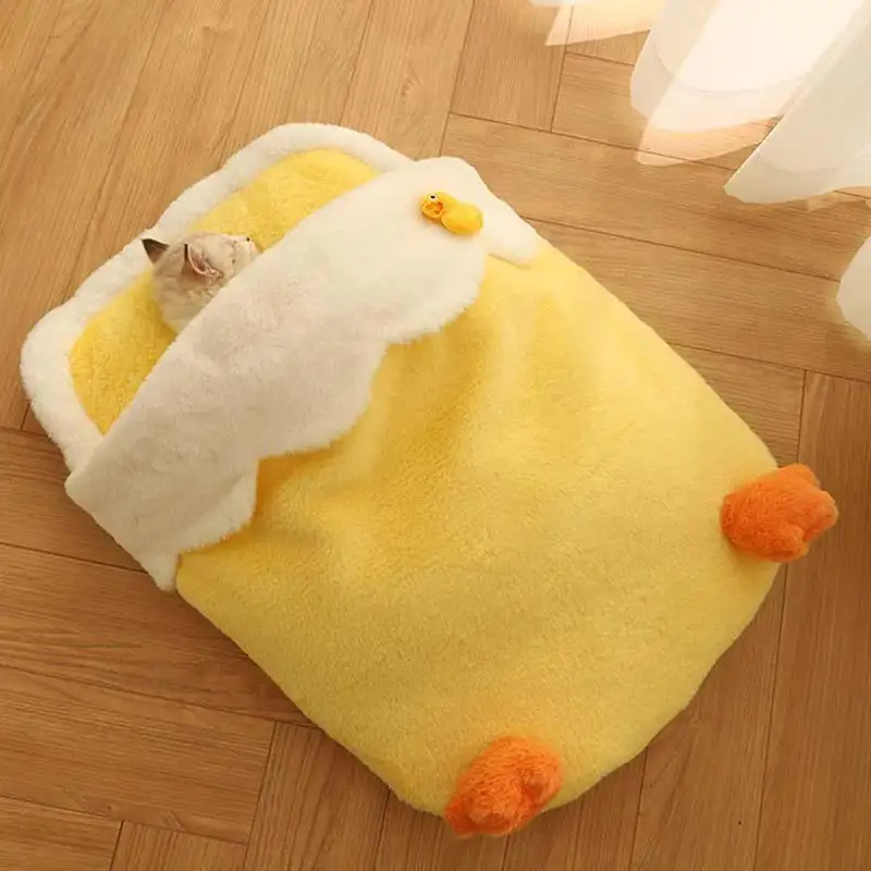 Adorable Yellow Duck Pet Sleeping Bag Cat Mat