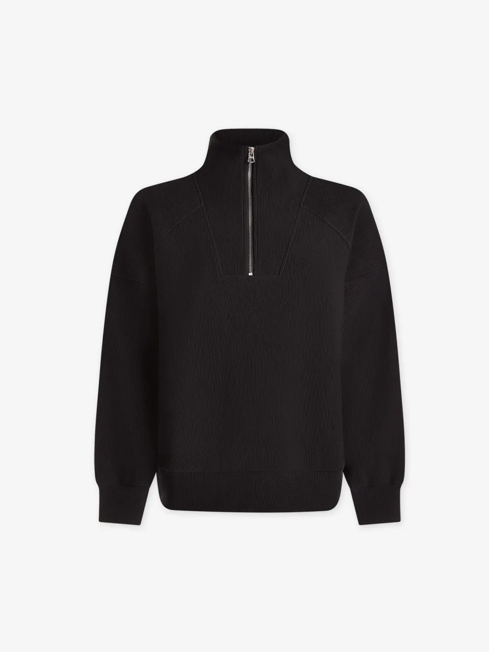Modern Half-Zip Stand-Collar Waffle Sweatshirt