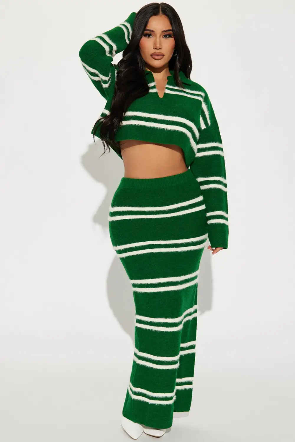 Making Plans Sweater Skirt Set - Green