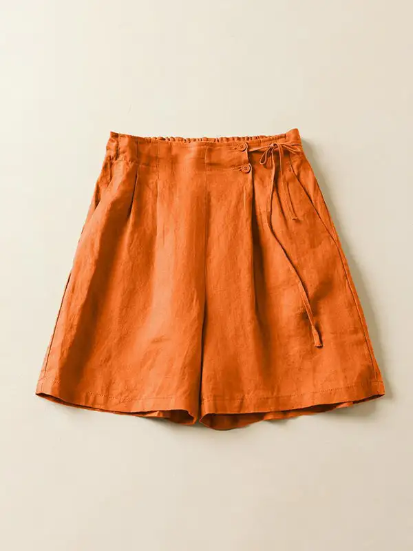 Losse Elasticiteit Effen Kleur Shorts Bodems
