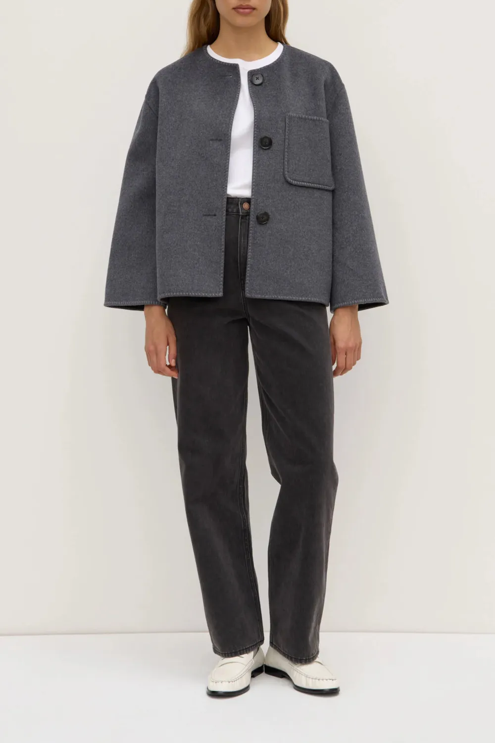 Coat With Carpet Style Stitching