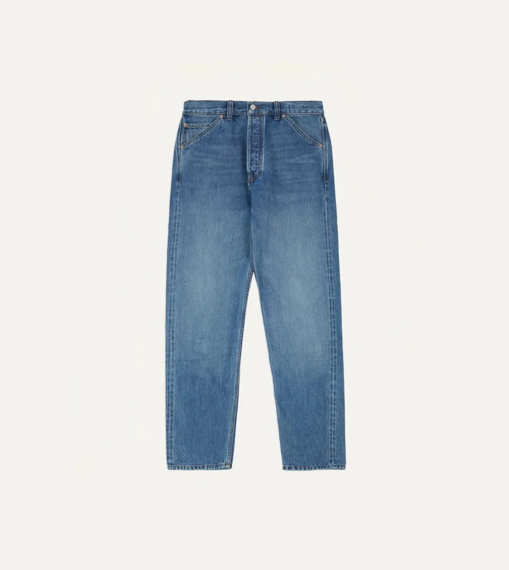 Light Blue Straight Leg Denim Pants