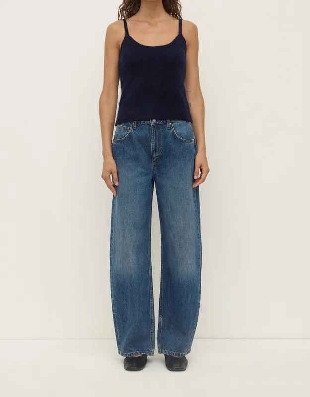 True Navy Merino Wool Scoop-Neck Tank