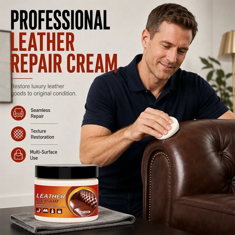 Multi‑Functional Leather Scratch Repair Cream‑Professional Seamless Leather Restorer, Texture Restoration Balm for Sofa, Car Seats, Bags & Shoes