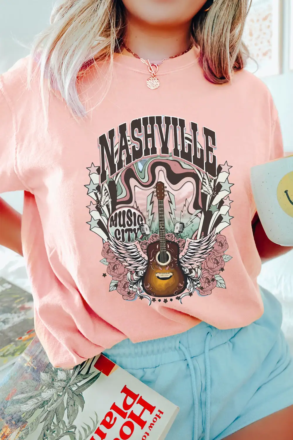 Nashville Music City Guitar Tee