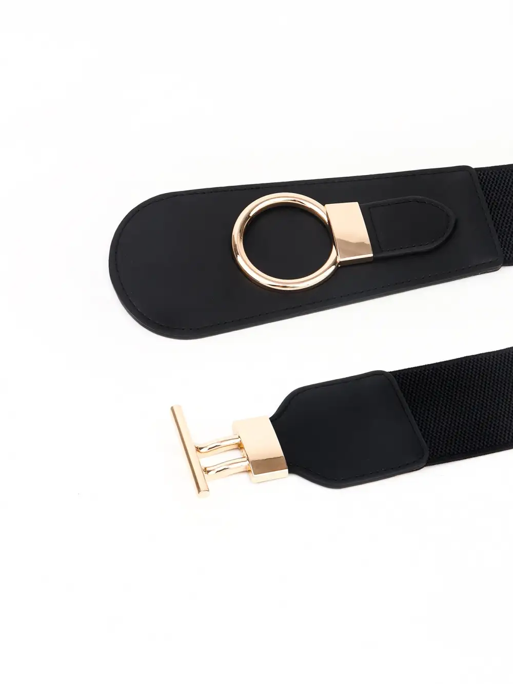 Wide Buckle Stretch Belt