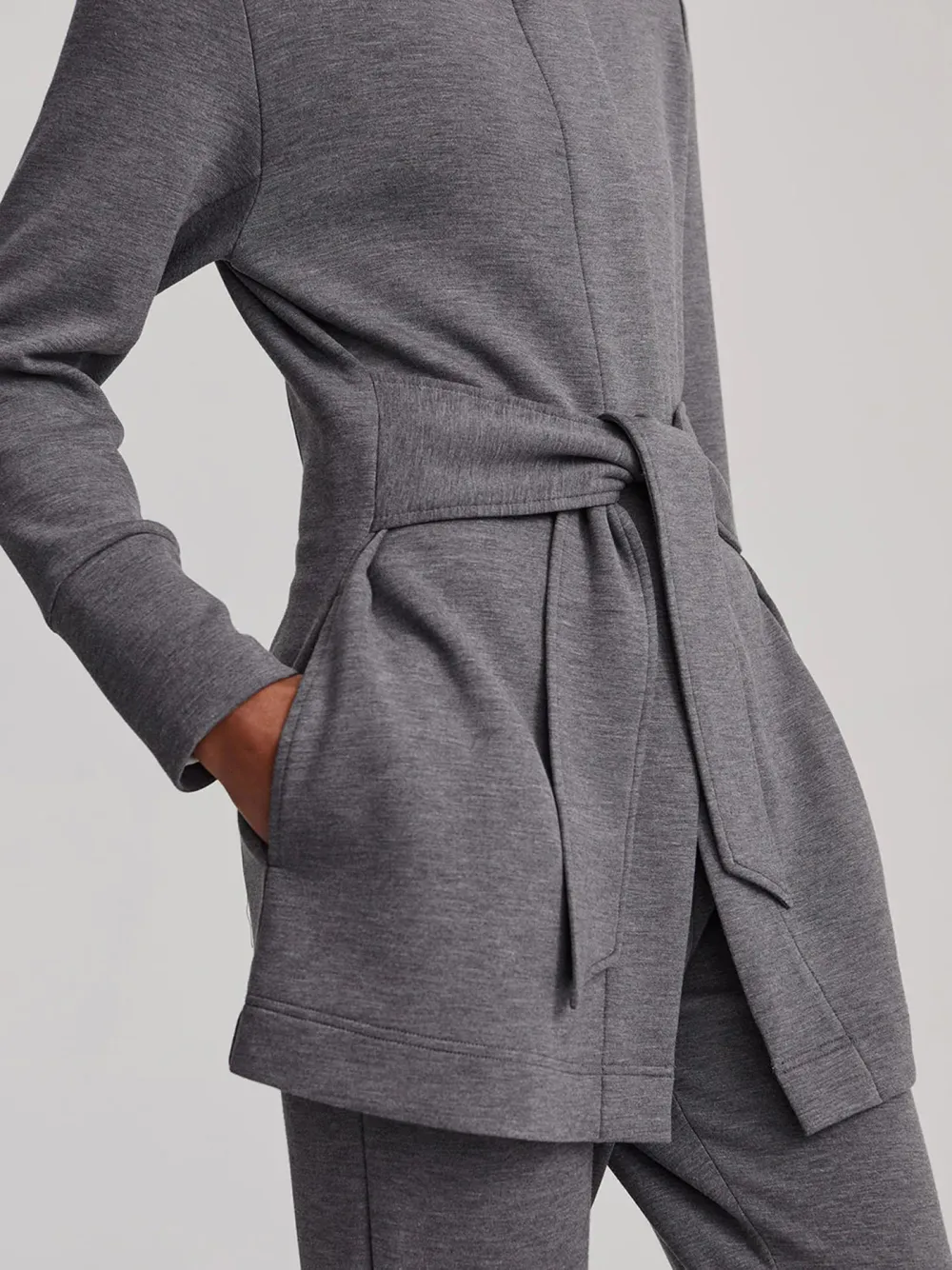 Olive Marl Tie-Front Jackets